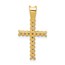10K Yellow w/Rhodium Diamond Latin Cross Pendant - 23 mm
