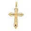 10K Yellow w/Rhodium & rhodium Diamond Cross Pendant - 33 mm