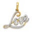 10K Yellow w/Rhodium w/Rhodium .02ct. Diamond LOVE Pendant