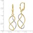 10K Yellow with Rhodium Polished Leverback Earrings - 43 mm