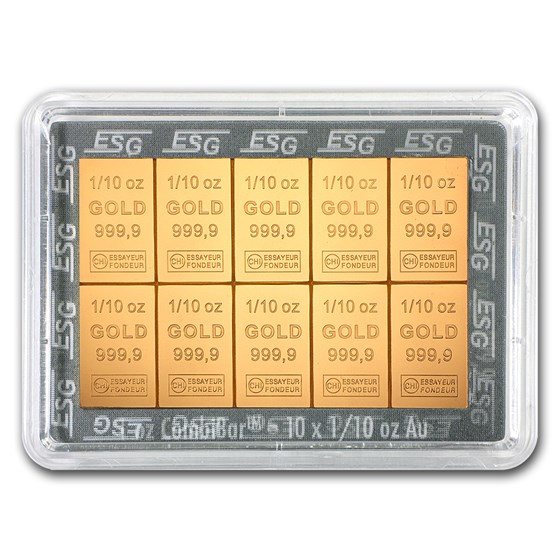 10x 1/10 oz Gold CombiBar™ - Heimerle & Meule 10x 1/10 oz Gold CombiBar™ - Heimerle & Meule