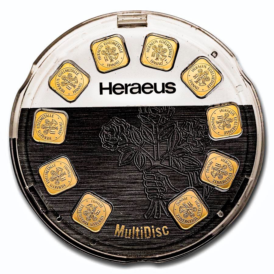 10x 1 gram Gold Bar - Argor-Heraeus MultiDisc (In Assay)