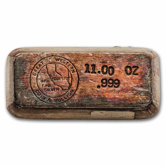 11 oz Silver Bar - Great Western Coin & Bullion (Orig Toned)
