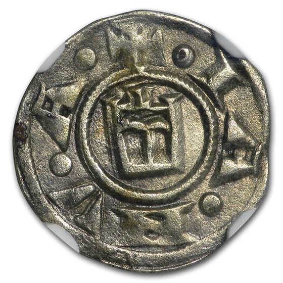 (1139-1339) Italian States Genoa Silver Denaro AU-50 NGC (1139-1339) Italian States Genoa Silver Denaro AU-50 NGC