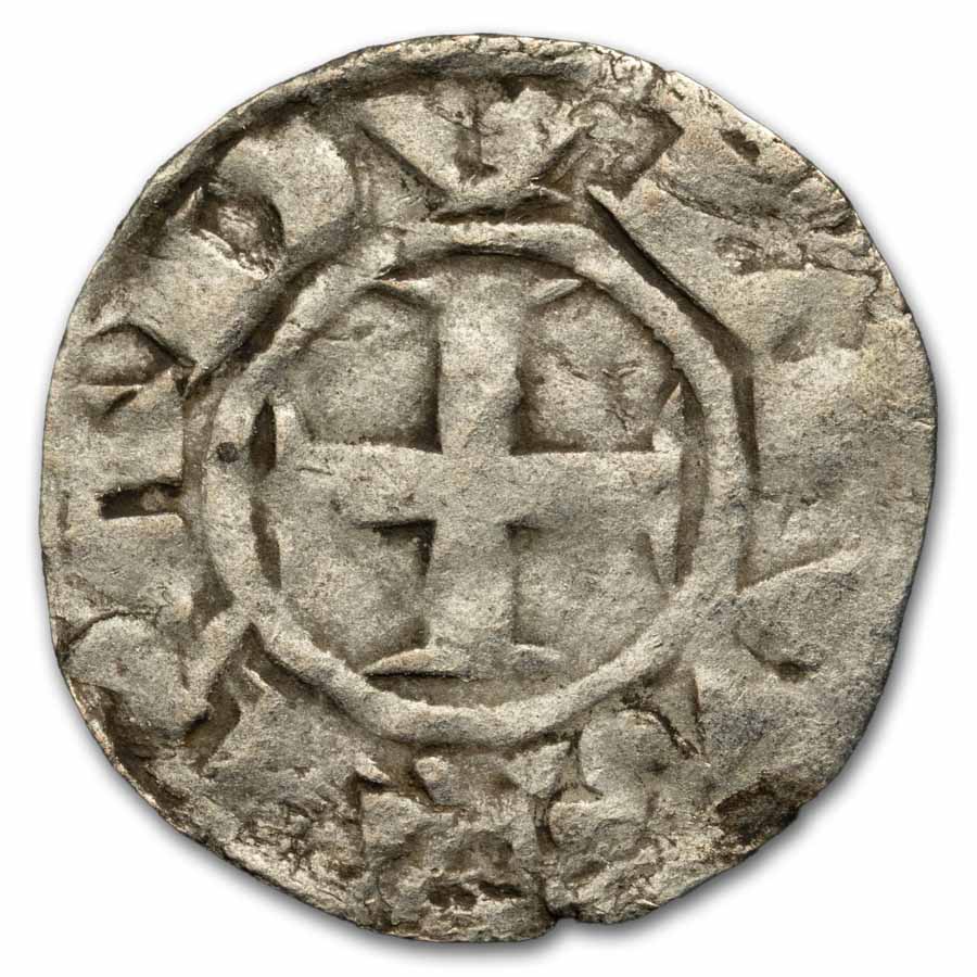 1160-1176 AD Kingdom of France Silver Denier Ralph VI VF