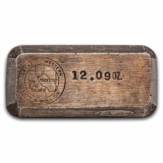 Buy 12.09 oz Silver Great Western Coin & Bullion Bar | APMEX
