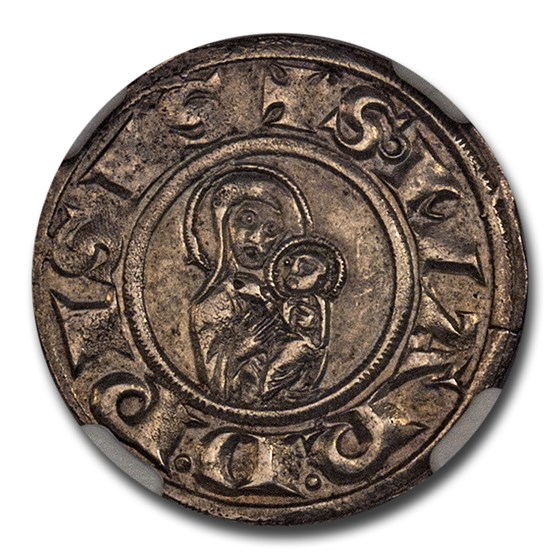 (1220-50) Italian States Pisa AR Grosso MS-63 NGC (1220-50) Italian States Pisa AR Grosso MS-63 NGC