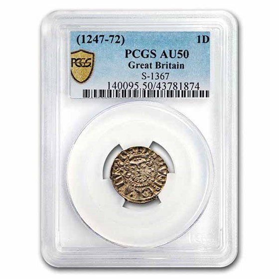 1247-1272 England Silver Penny Henry III AU-50 PCGS (S-1367) 1247-1272 England Silver Penny Henry III AU-50 PCGS (S-1367)