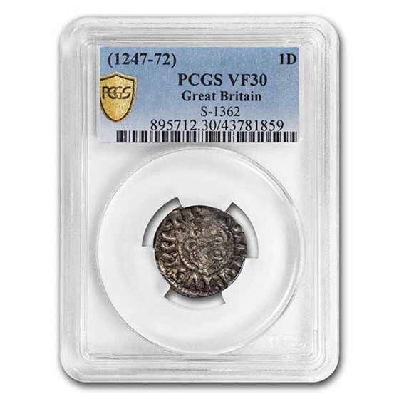 1247-1272 England Silver Penny Henry III VF-30 PCGS (S-1362)
