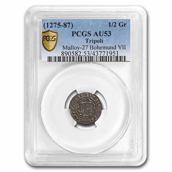 (1275-1287) County of Tripoli Silver 1/2 Gros AU-53 PCGS (1275-1287) County of Tripoli Silver 1/2 Gros AU-53 PCGS
