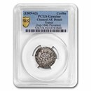 1309-1343 France AR Carlin d'Argent Robert d'Anjou AU-Detail PCGS 1309-1343 France AR Carlin d'Argent Robert d'Anjou AU-Detail PCGS