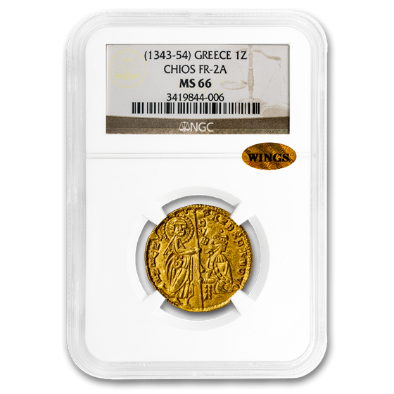 1343-54 Chios Gold Ducat MS-66 NGC (Crusader States) 1343-54 Chios Gold Ducat MS-66 NGC (Crusader States)