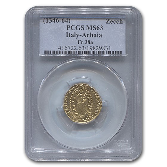 1346-64 Italy Gold Zecchino Achaia MS-63 PCGS 1346-64 Italy Gold Zecchino Achaia MS-63 PCGS