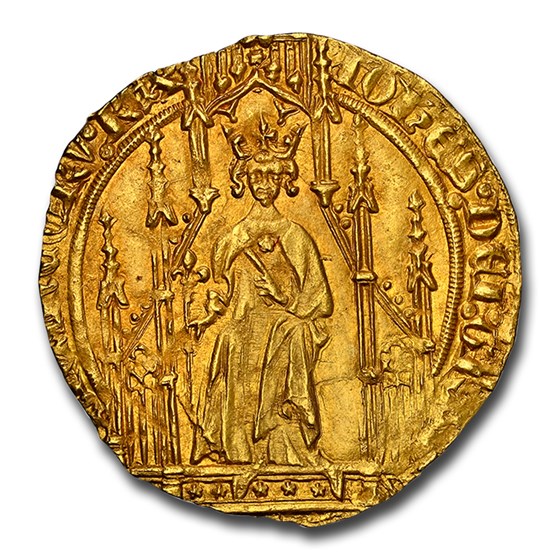 (1350-64) France Gold Royal d'Or Jean II MS-64 NGC