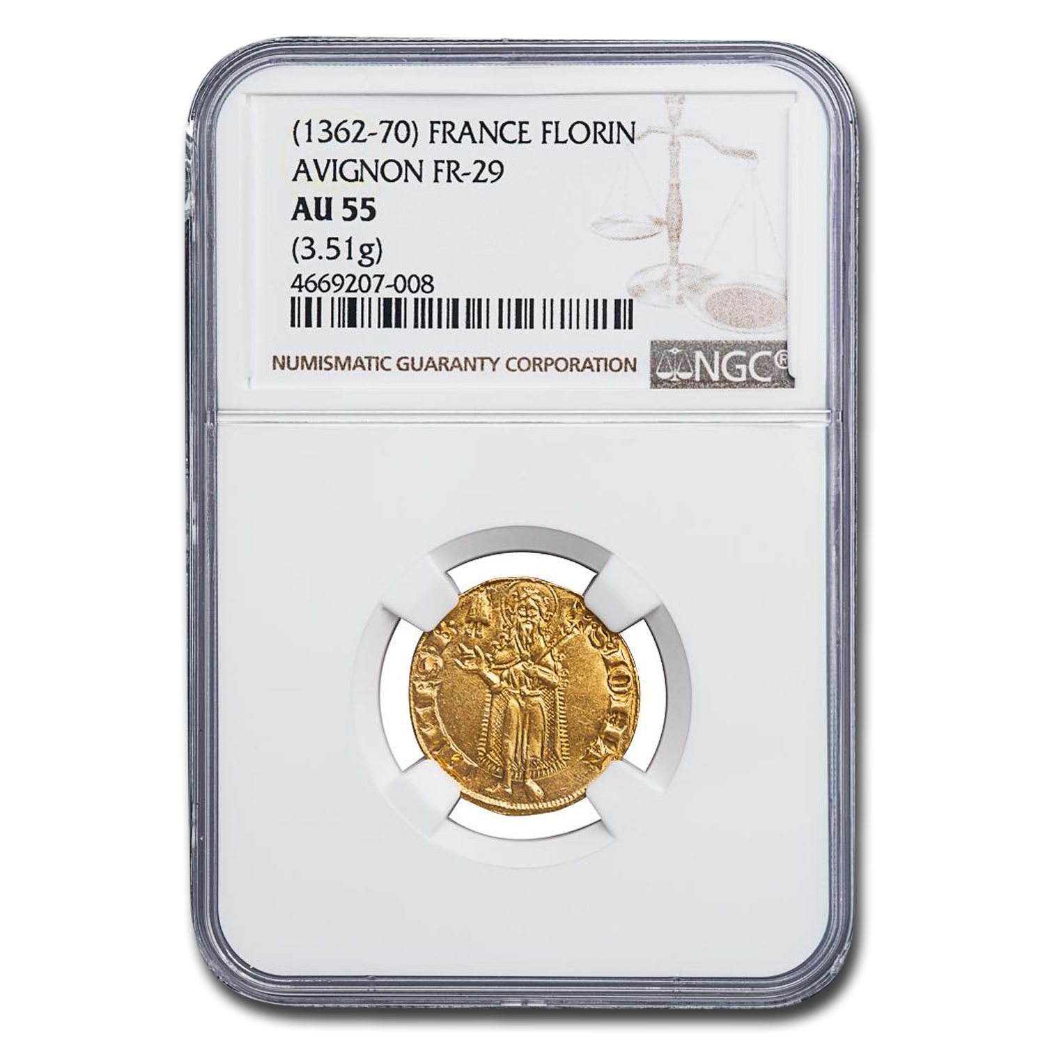 Buy 1362-70 Papal States Gold Florin Urban V AU-55 NGC | APMEX