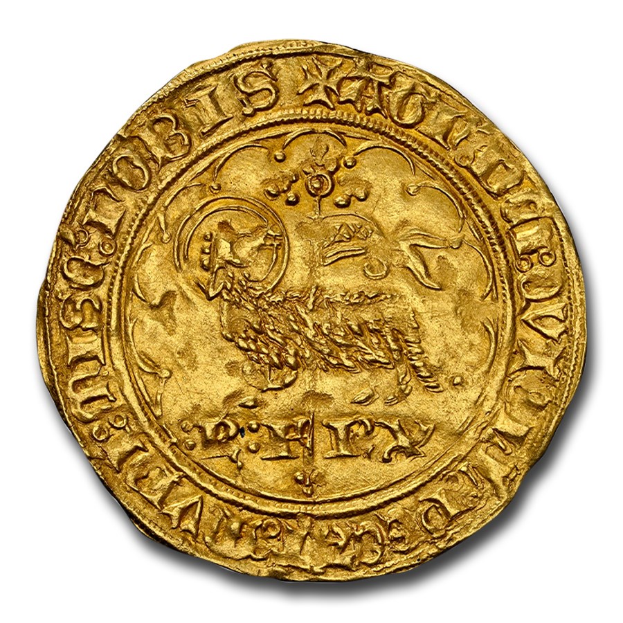 (1380-1422) France Gold Agnel d'Or Charles VI MS-61 NGC
