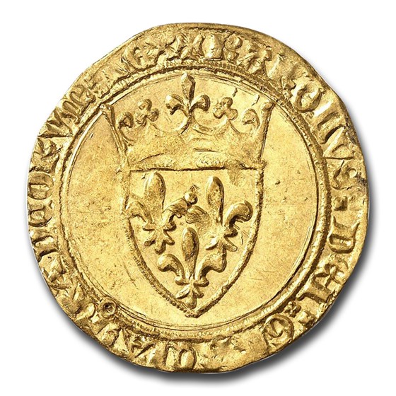(1380-1422) France Gold Ecu d'Or Charles VI MS-63+ NGC