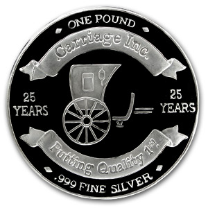 Buy 14.6 oz Silver Round - 25th Anniversary Carriage Inc. (1968-93
