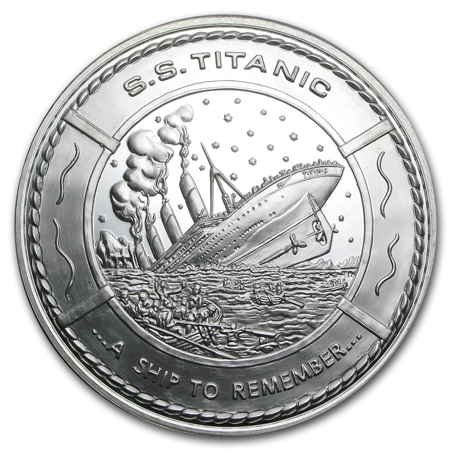 14.6 oz Silver Round - S.S. Titanic Commemorative