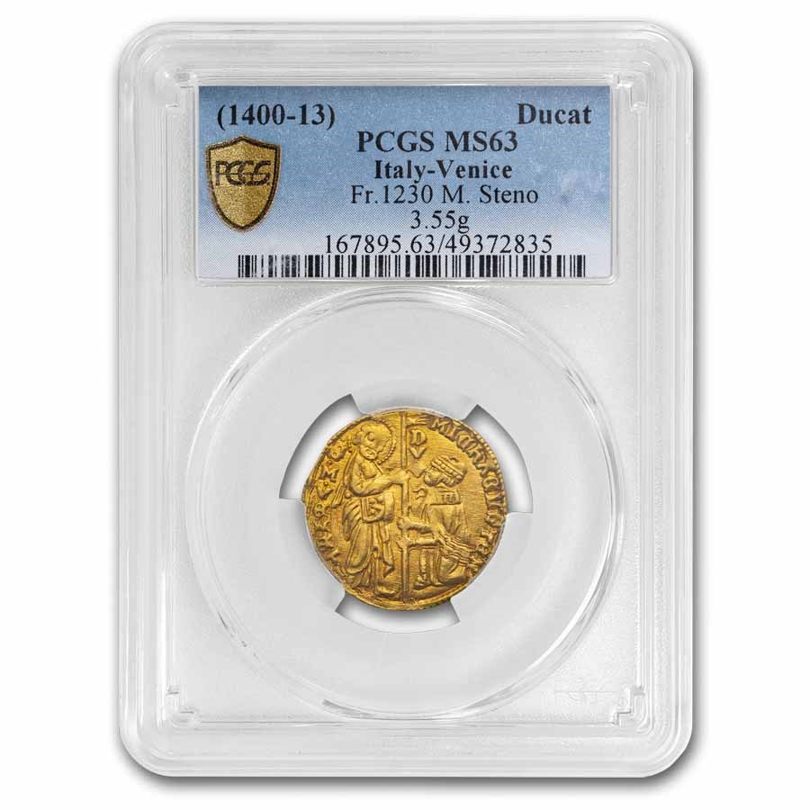 1400-13) Venetian Republic Gold Ducat Michael Steno MS-63 PCGS