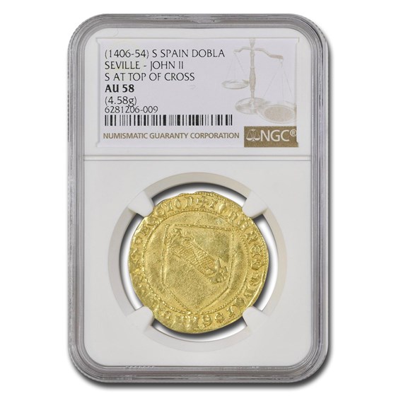 1406-1454 Spain Gold Dobla John II AU-58 NGC 1406-1454 Spain Gold Dobla John II AU-58 NGC