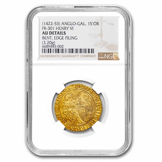 1422-1453 France Gold Salut d'Or Henry VI AU-Details NGC 1422-1453 France Gold Salut d'Or Henry VI AU-Details NGC