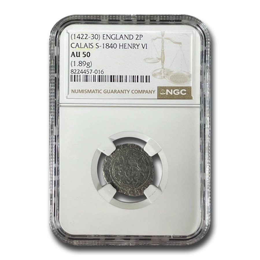 (1422-30) Great Britain 2 Pence Henry VI AU-50 NGC