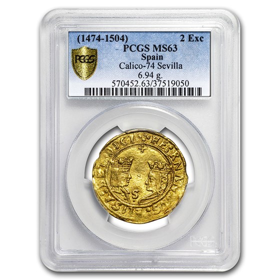 (1474-1504) Spain Gold 2 Excelentes MS-63 PCGS (1474-1504) Spain Gold 2 Excelentes MS-63 PCGS