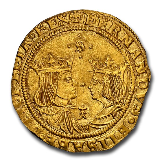 (1497-1504)-S Spain Gold 2 Excelentes Ferdinand MS-63 NGC (1497-1504)-S Spain Gold 2 Excelentes Ferdinand MS-63 NGC