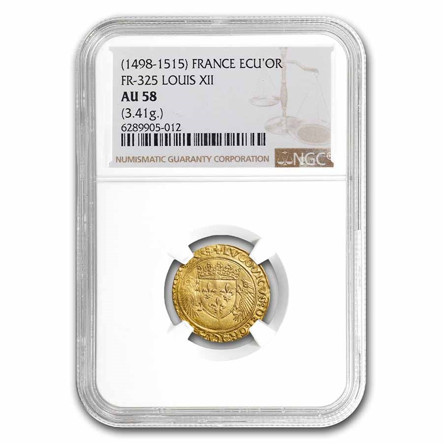 1498-1515 France Gold ECU d'Or Louis XII AU-58 NGC (Fr-325)