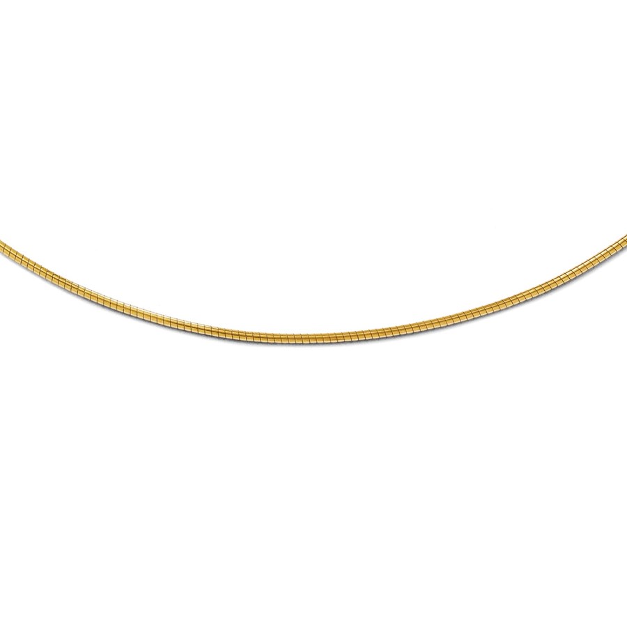 14K 1.2mm Omega Necklace Detachable clasp Necklace - 16 in.