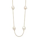 14K 10-11mm White Keshi Pearl 7-station Necklace - 20 in.