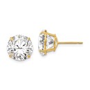 14k 10 mm Round Zirconia Post Earrings
