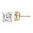 14k 10 mm Square Zirconia Post Earrings