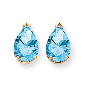 14k 10x7 mm Pear Blue Topaz Earrings 14k 10x7 mm Pear Blue Topaz Earrings
