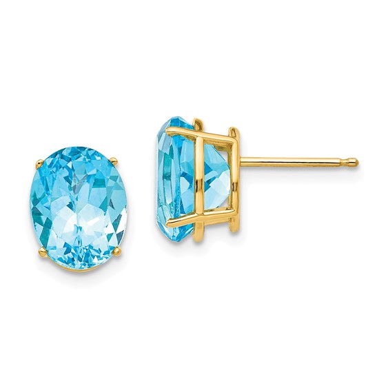 14k 10x8 mm Oval Blue Topaz Earrings 14k 10x8 mm Oval Blue Topaz Earrings