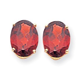 14k 10x8 mm Oval Garnet Earrings 14k 10x8 mm Oval Garnet Earrings