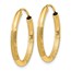 14k 12 mm Satin Diamond-cut Endless Hoop Earrings