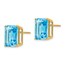 14k 12x10 mm Emerald Cut Blue Topaz Earrings