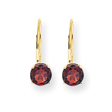 14k 18 mm Garnet Leverback Earrings 14k 18 mm Garnet Leverback Earrings