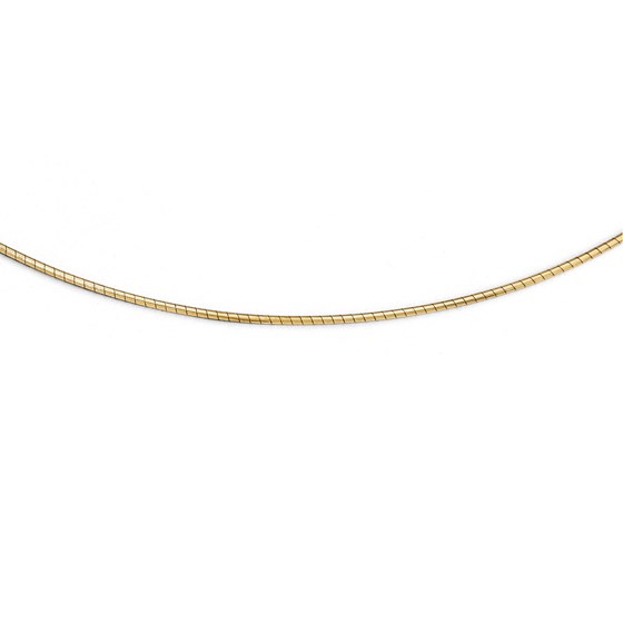 14K 1MM Round Detachable clasp Omega Necklace - 16 in.
