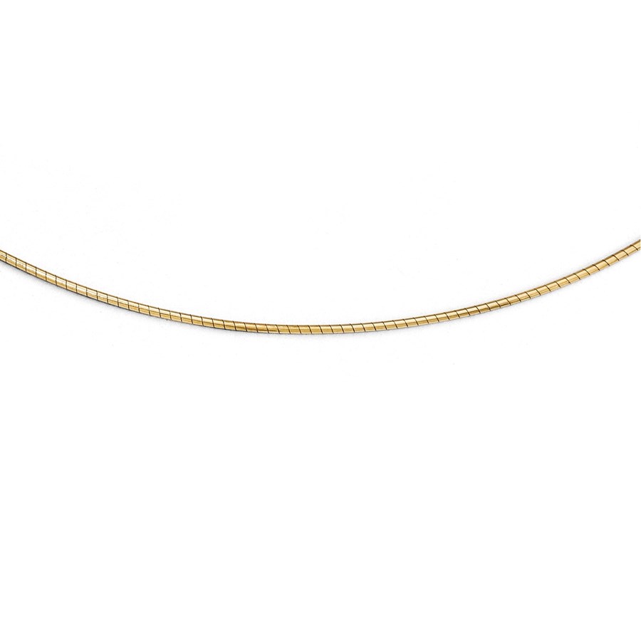 14K 1MM Round Detachable clasp Omega Necklace - 16 in.