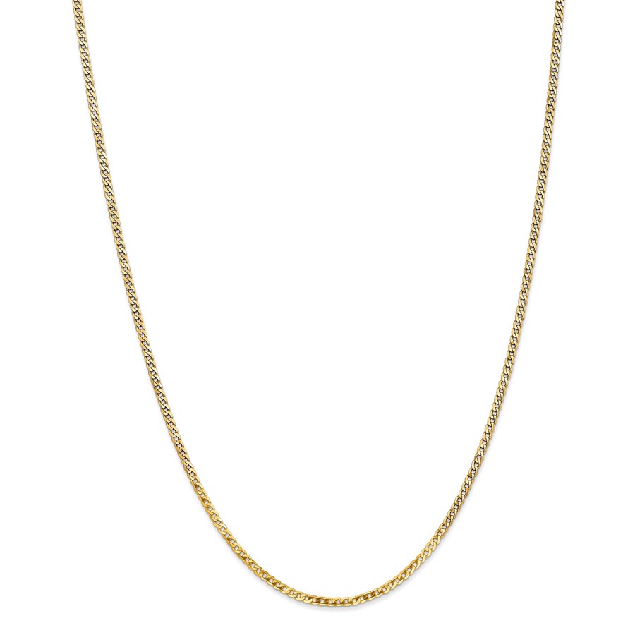 14k 2.2 mm Beveled Curb Chain Necklace - 20 in.
