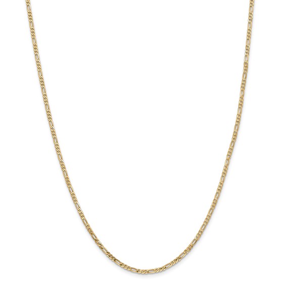 14k 2.25 mm Flat Figaro Chain Necklace - 20 in. 14k 2.25 mm Flat Figaro Chain Necklace - 20 in.