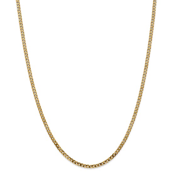 14k 2.9 mm Beveled Curb Chain Necklace - 24 in.