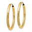 14k 21 mm Satin Diamond-cut Endless Hoop Earrings