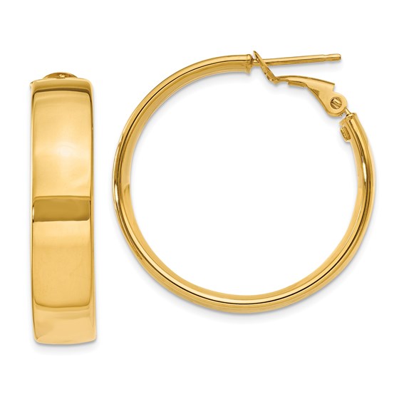 14k 25 mm Omega Clip Back Hoop Earrings 14k 25 mm Omega Clip Back Hoop Earrings