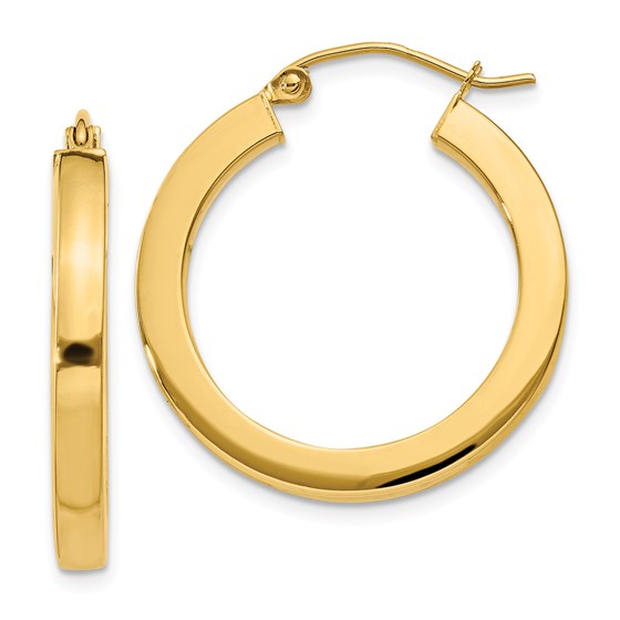 14k 25 mm Polished Square Hoop Earrings 14k 25 mm Polished Square Hoop Earrings