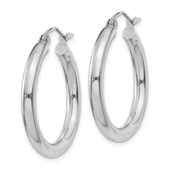 Buy 14k 25 mm White Hoop Earrings | APMEX