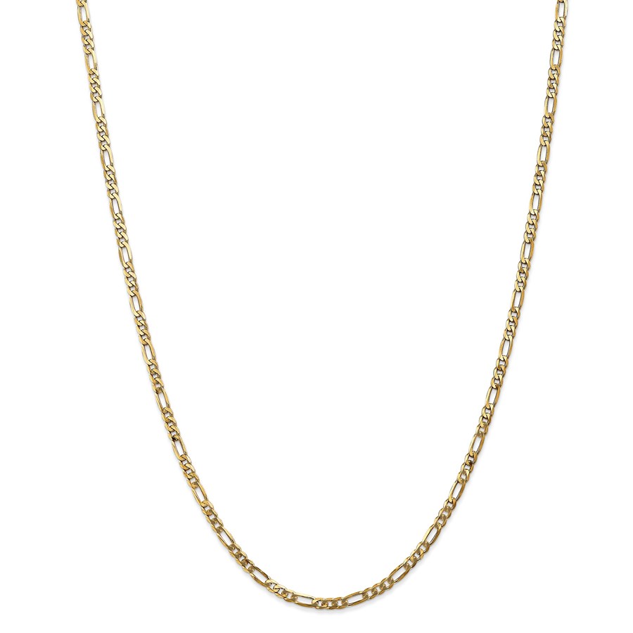 14k 3.00 mm Flat Figaro Chain Necklace - 22 in.